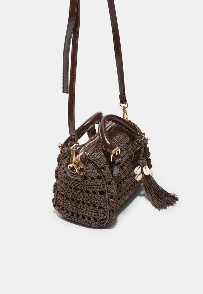 Bolso tote redondo de ganchillo Bolso tote redondo de ganchillo