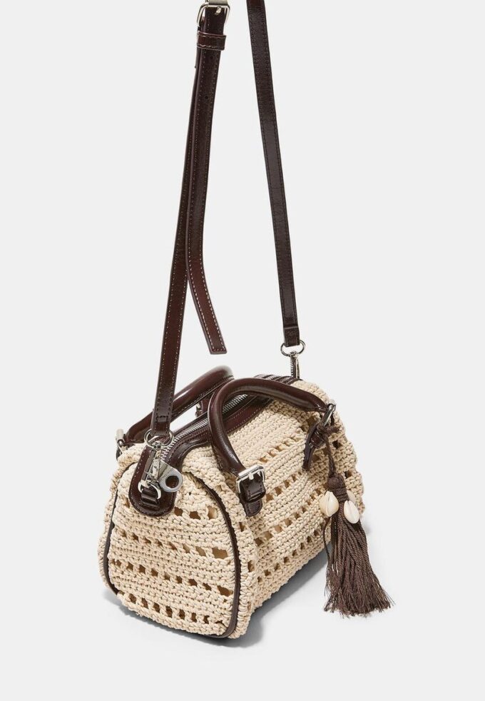 Bolso tote redondo de ganchillo Bolso tote redondo de ganchillo