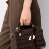 Bolso tote redondo de ganchillo Bolso tote redondo de ganchillo