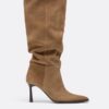 Botas altas de tacón de aguja slouchy de piel