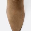 Botas altas de tacón de aguja slouchy de piel