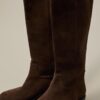 Botas de montar planas de piel Botas de montar planas de piel