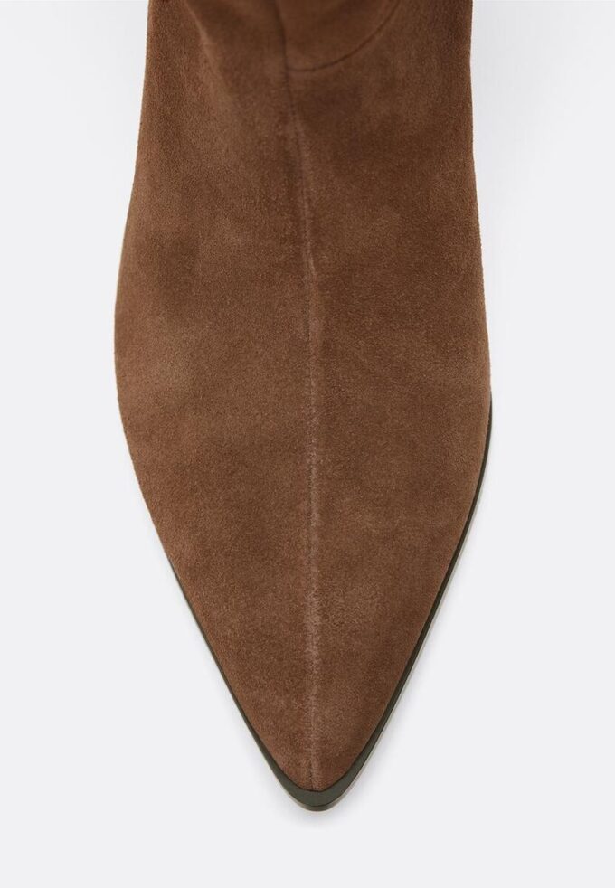Botas de piel slouchy con tacón bajo