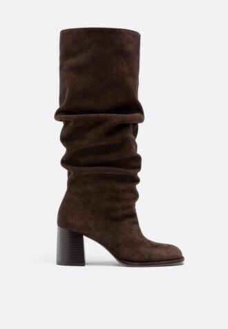 Botas de tacón holgadas de piel