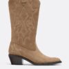 Botas vaqueras de piel serrada
