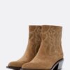 Botines de piel con tacón cowboy Botines de piel con tacón cowboy