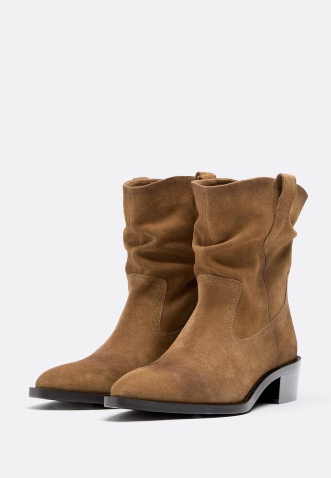 Botines de piel estilo cowboy slouchy Botines de piel estilo cowboy slouchy
