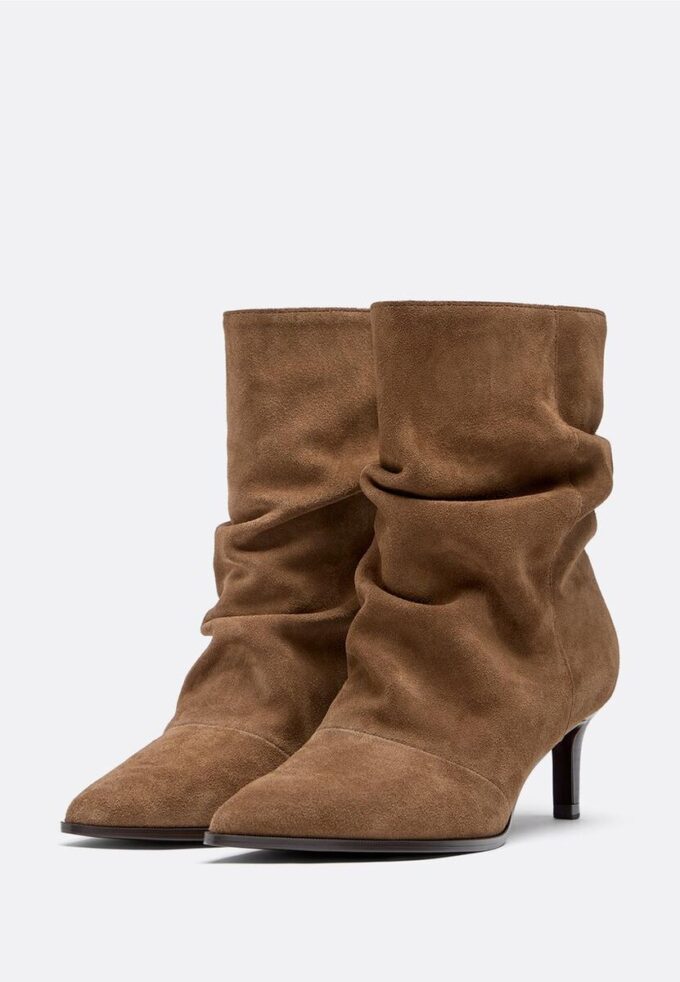 Botines de tacón de piel holgados