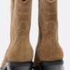 Botines vaqueros de piel serraje
