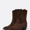 Botines vaqueros de tacón de piel de serraje