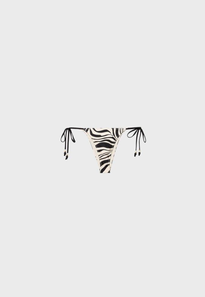 Braguita de bikini brasileña con estampado de satén Braguita de bikini brasileña con estampado de satén