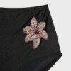 Braguitas de bikini tipo hotpant con flores bordadas Braguitas de bikini tipo hotpant con flores bordadas