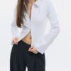 Camisa ajustada de bengalina con doble cremallera Camisa ajustada de bengalina con doble cremallera