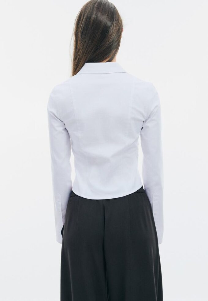 Camisa ajustada de bengalina con doble cremallera Camisa ajustada de bengalina con doble cremallera