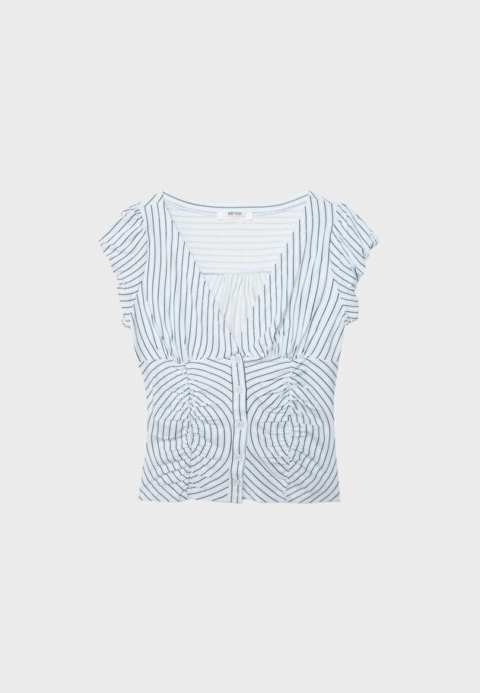 Camisa de manga corta con fruncidos Camisa de manga corta con fruncidos