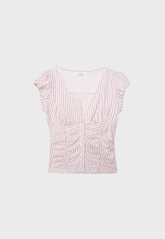 Camisa de manga corta con fruncidos Camisa de manga corta con fruncidos