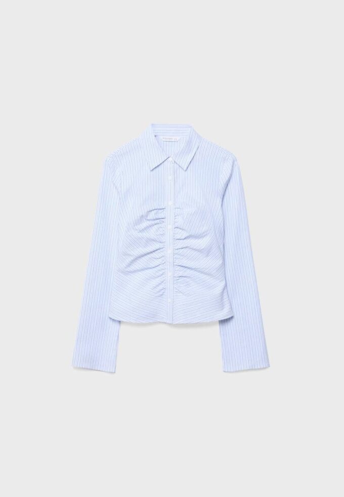 Camisa fruncida de bengalina Camisa fruncida de bengalina