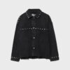 Camisa oversize corta de denim con tachuelas Camisa oversize corta de denim con tachuelas