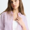 Camisas básicas de popelín a rayas con bolsillo Camisas básicas de popelín a rayas con bolsillo