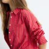 Camisas básicas de popelín a rayas con bolsillo Camisas básicas de popelín a rayas con bolsillo