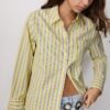 Camisas básicas de popelín a rayas con bolsillo Camisas básicas de popelín a rayas con bolsillo
