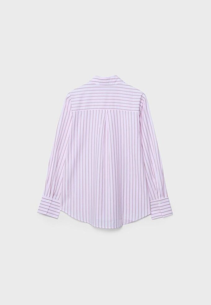 Camisas básicas de popelín a rayas con bolsillo Camisas básicas de popelín a rayas con bolsillo