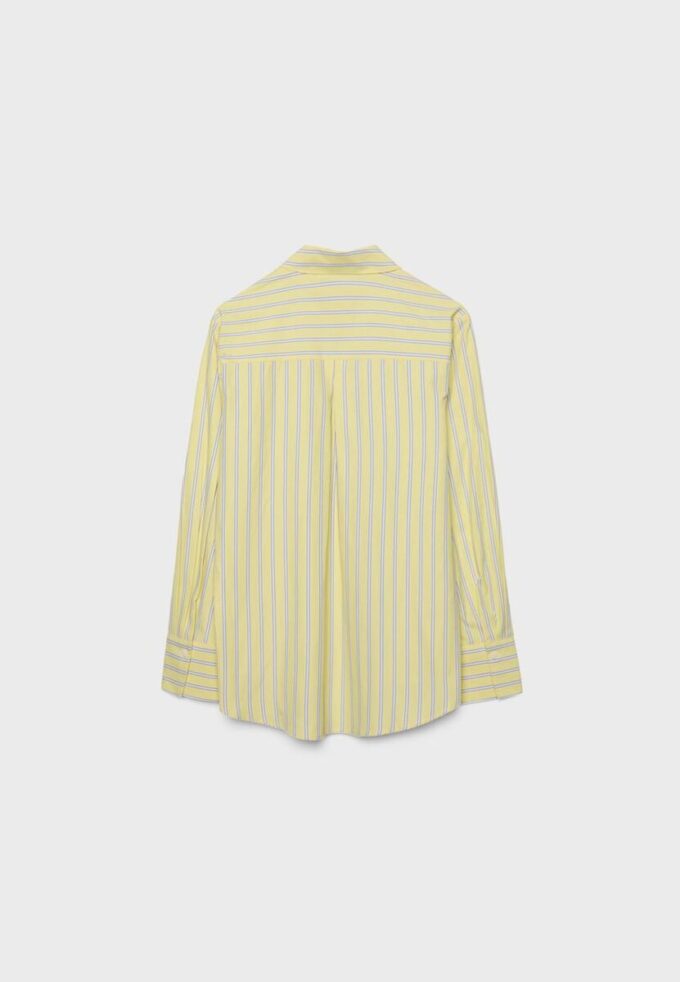 Camisas básicas de popelín a rayas con bolsillo Camisas básicas de popelín a rayas con bolsillo