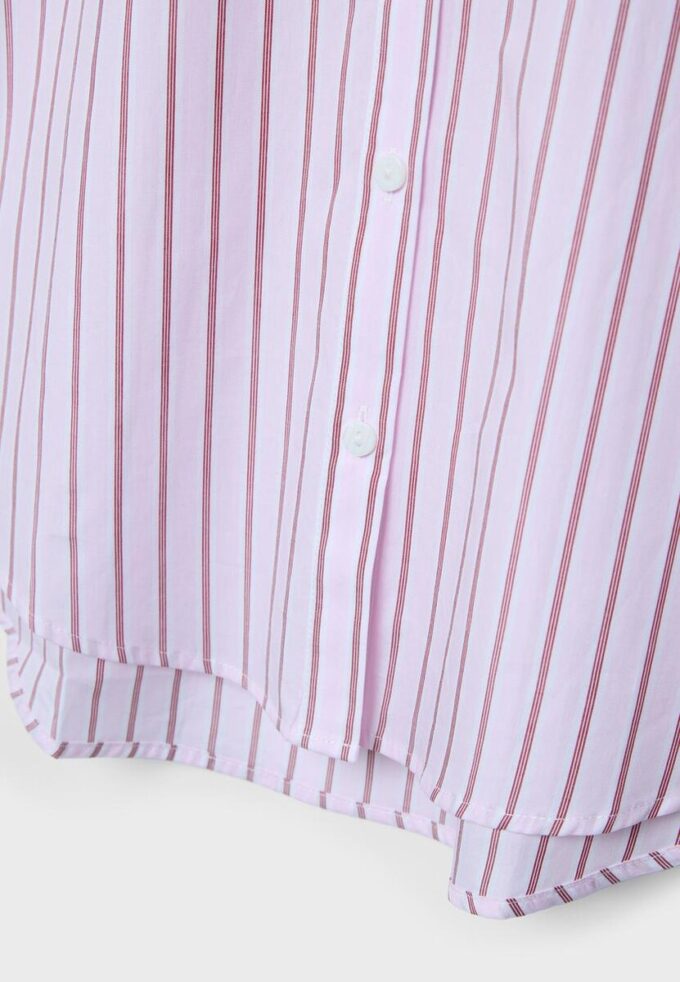Camisas básicas de popelín a rayas con bolsillo Camisas básicas de popelín a rayas con bolsillo