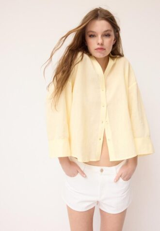 Camisas con mangas kimono efecto lino Camisas con mangas kimono efecto lino
