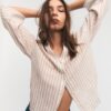 Camisas con mangas kimono efecto lino Camisas con mangas kimono efecto lino