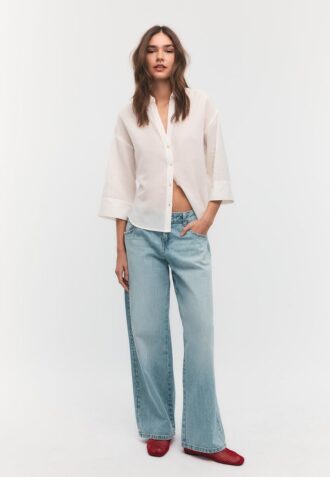 Camisas con mangas kimono efecto lino Camisas con mangas kimono efecto lino