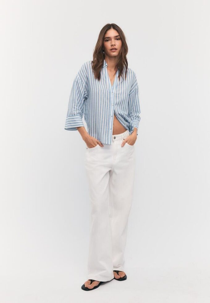 Camisas con mangas kimono efecto lino Camisas con mangas kimono efecto lino