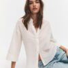 Camisas con mangas kimono efecto lino Camisas con mangas kimono efecto lino