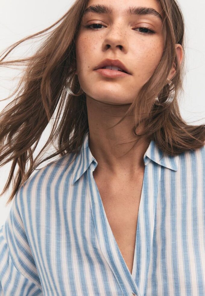 Camisas con mangas kimono efecto lino Camisas con mangas kimono efecto lino