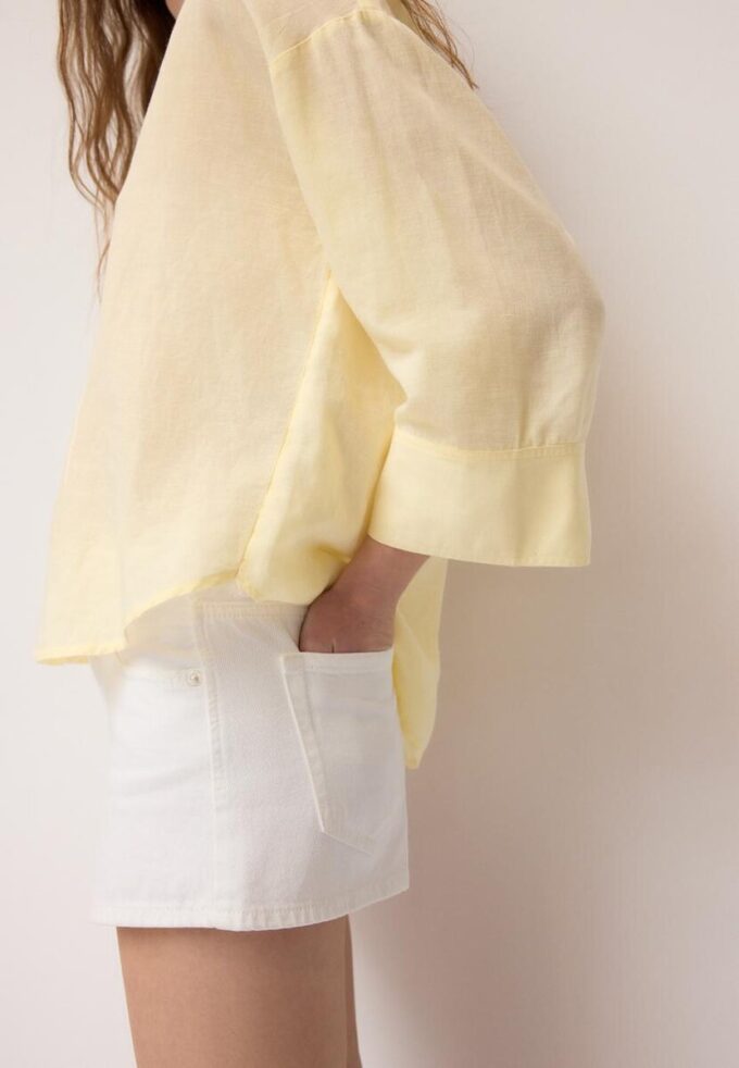 Camisas con mangas kimono efecto lino Camisas con mangas kimono efecto lino