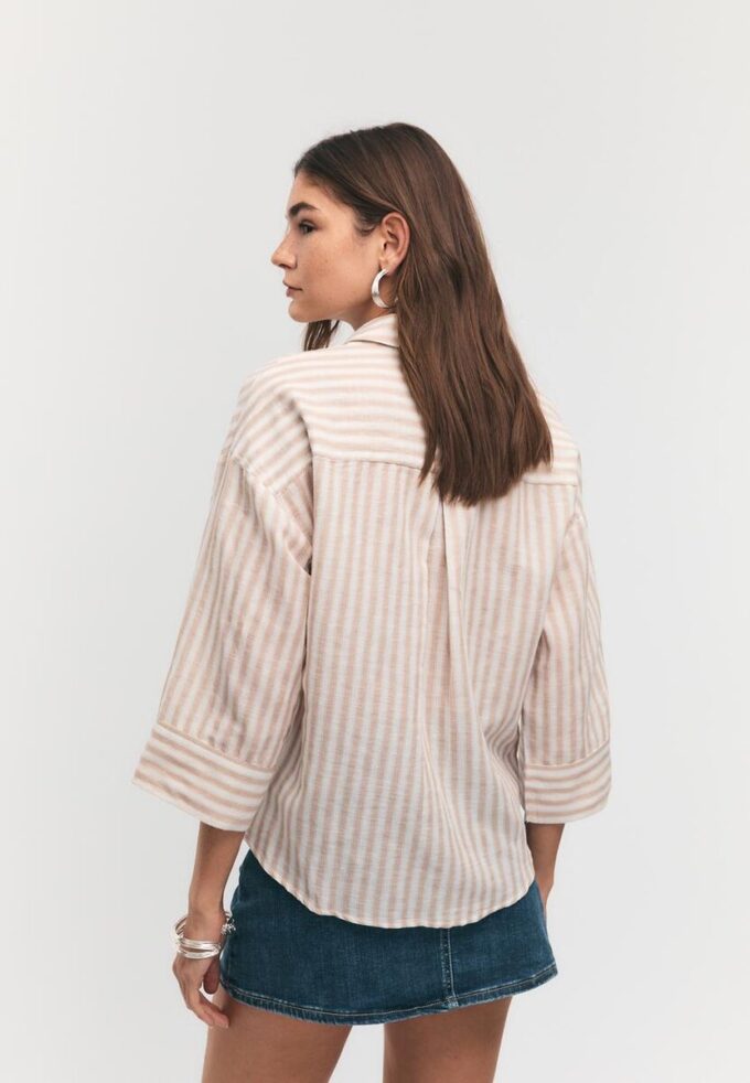 Camisas con mangas kimono efecto lino Camisas con mangas kimono efecto lino