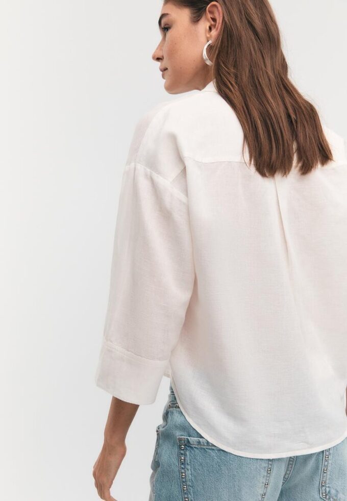 Camisas con mangas kimono efecto lino Camisas con mangas kimono efecto lino