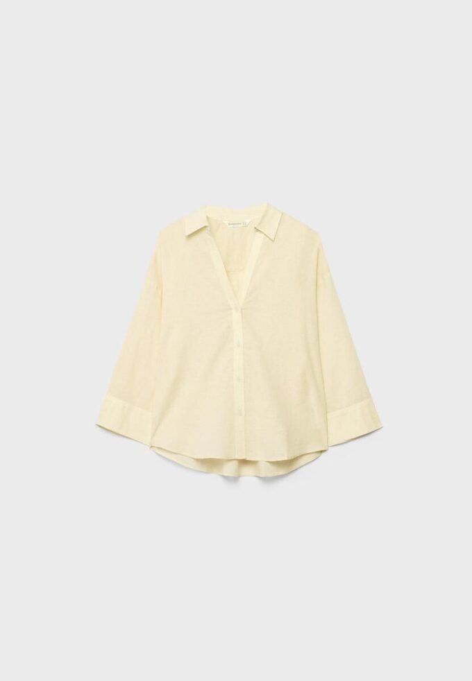 Camisas con mangas kimono efecto lino Camisas con mangas kimono efecto lino