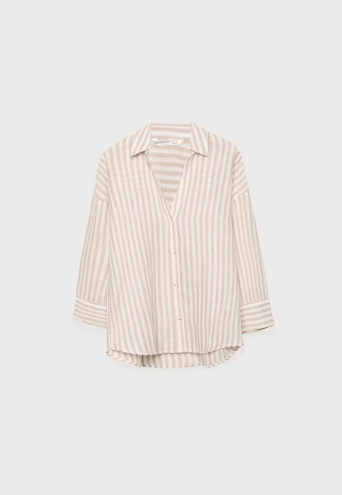 Camisas con mangas kimono efecto lino Camisas con mangas kimono efecto lino