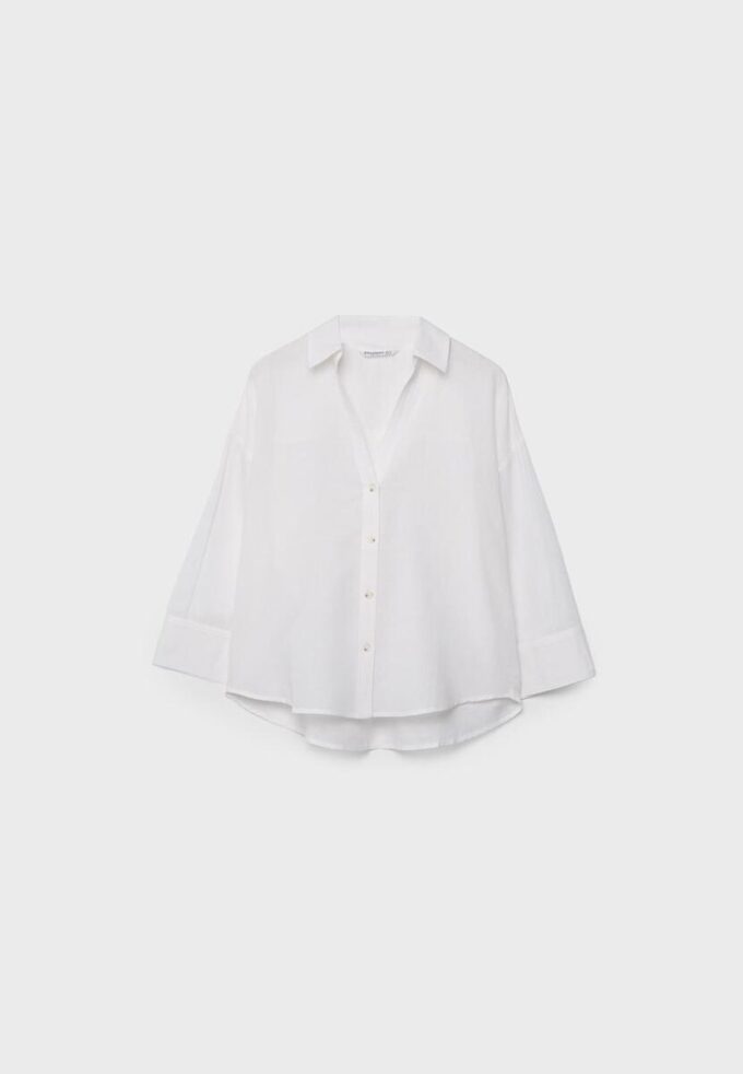 Camisas con mangas kimono efecto lino Camisas con mangas kimono efecto lino