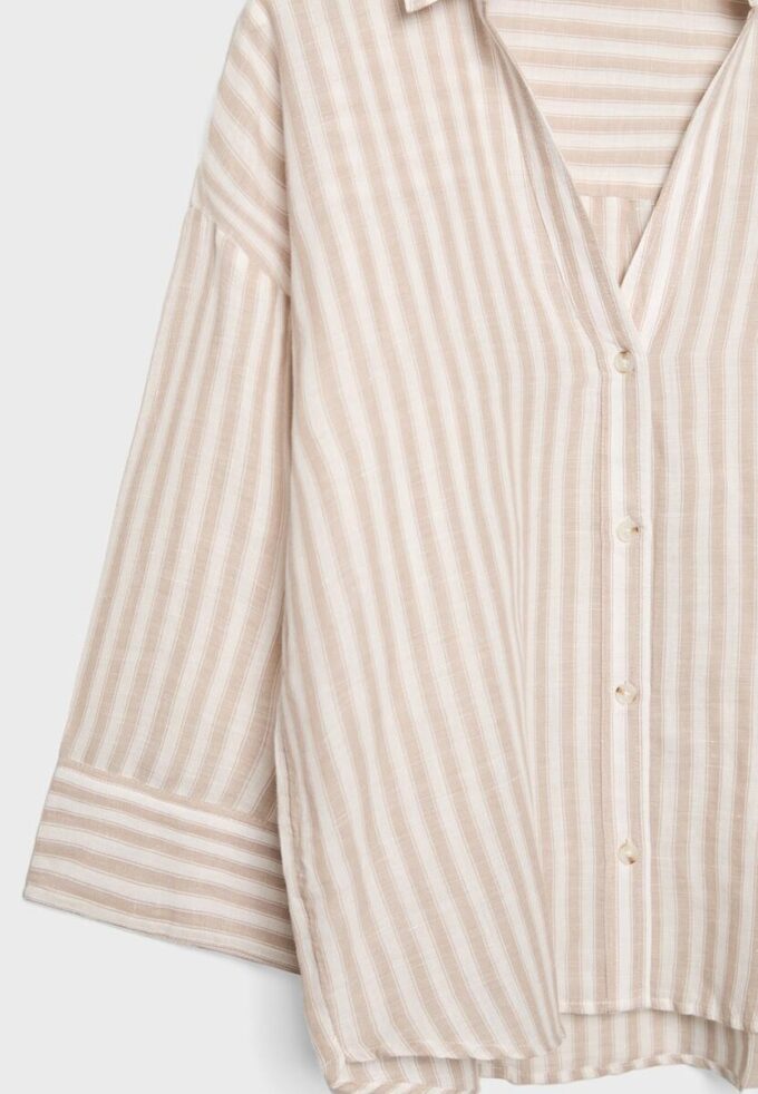 Camisas con mangas kimono efecto lino Camisas con mangas kimono efecto lino