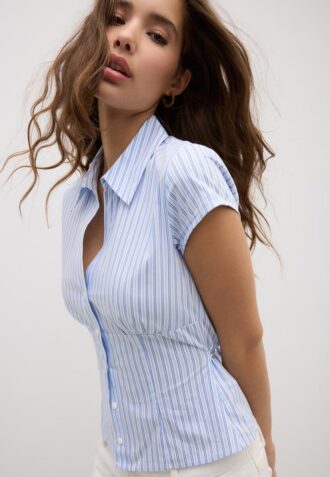 Camisas de manga corta con costura bajo el pecho