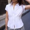 Camisas de manga corta con costura bajo el pecho Camisas de manga corta con costura bajo el pecho