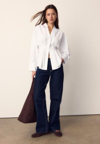 Camisas de popelín con pliegues