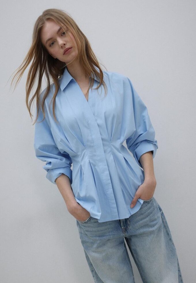 Camisas de popelín con pliegues Camisas de popelín con pliegues