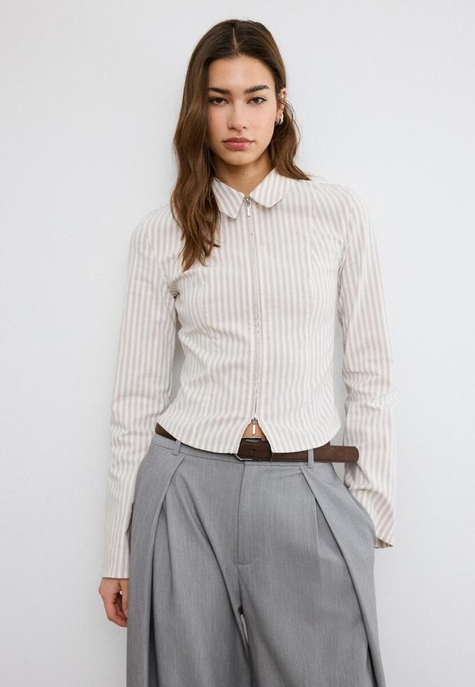 Camisas entalladas de bengalina con doble cremallera Camisas entalladas de bengalina con doble cremallera