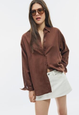Camisas fluidas con efecto lino