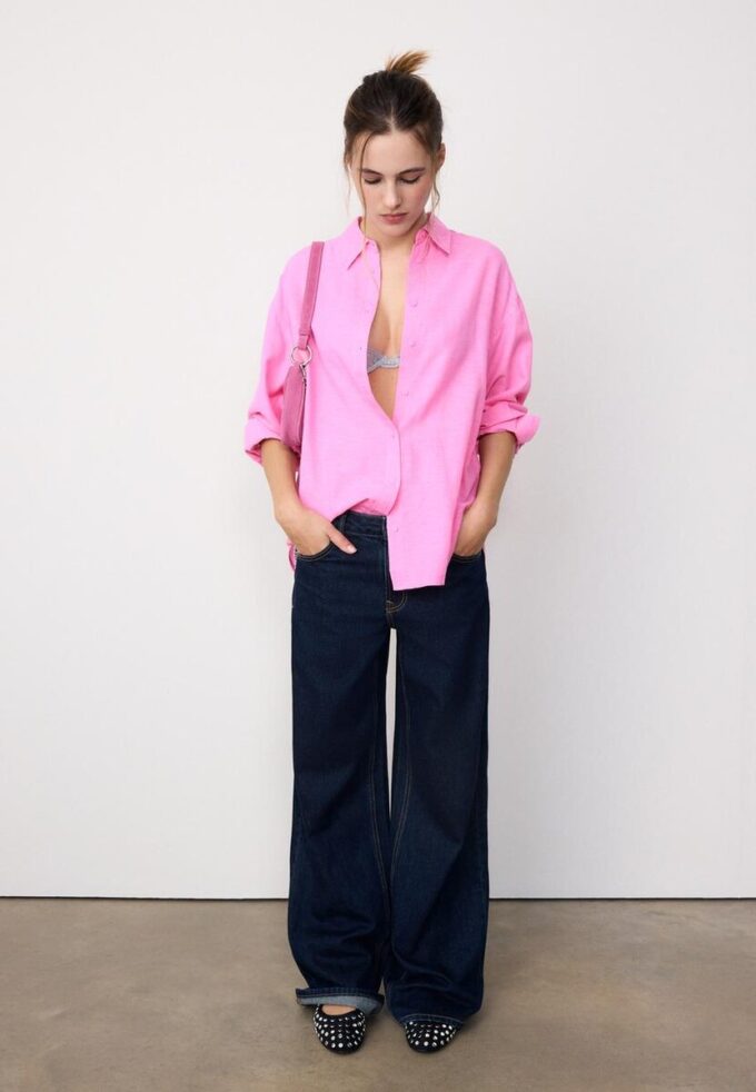 Camisas fluidas con efecto lino Camisas fluidas con efecto lino