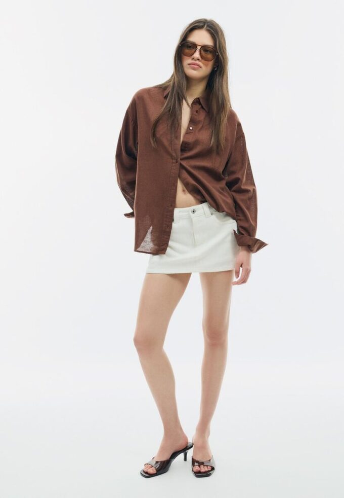 Camisas fluidas con efecto lino Camisas fluidas con efecto lino