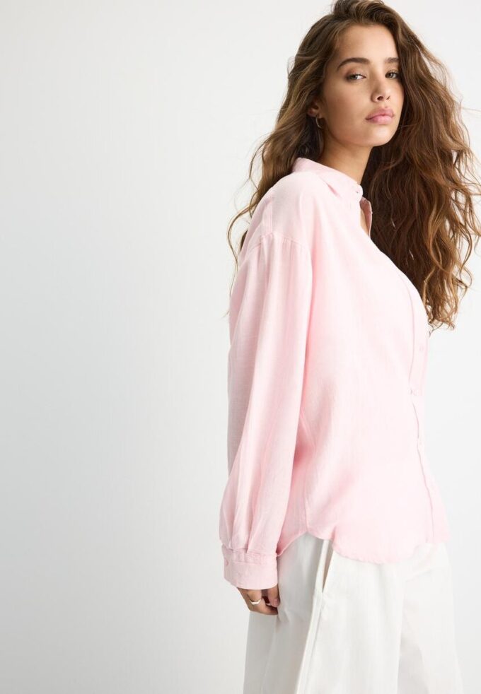 Camisas fluidas con efecto lino Camisas fluidas con efecto lino